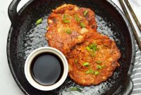 Crispy Tuna Kimchi Pancakes with Tangy Soy Dipping Sauce