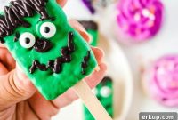 Spooky Frankenstein Rice Krispies Treats for Halloween