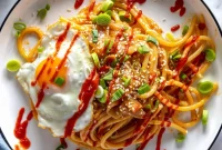 Creamy Miso Pasta with Garlic, Sesame and Scallions