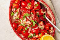 Strawberry Tomato Salad with Balsamic Glaze and Basil