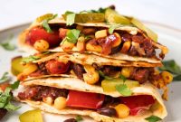 Black Bean Quesadillas Recipe with Creamy Avocado Salsa