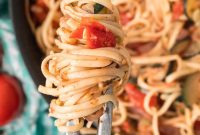 Lemon Garlic Zucchini Linguine with Parmesan