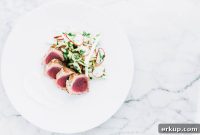 Seared Tuna with Kohlrabi Slaw and Ginger Lime Aioli