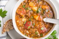 Hearty Vegan Lentil Soup Recipe with Vegetables