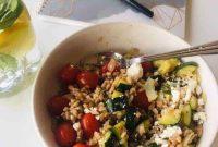 Italian Farro Salad with Feta, Lemon and Herbs