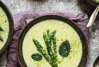 Creamy Asparagus Soup with Vegan Option
