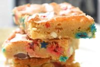 Red, White and Blue Blondies Recipe for Fourth of July