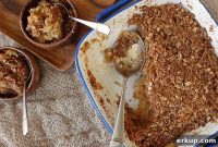 Boozy Vegan Shredded Apple Crisp with Rum
