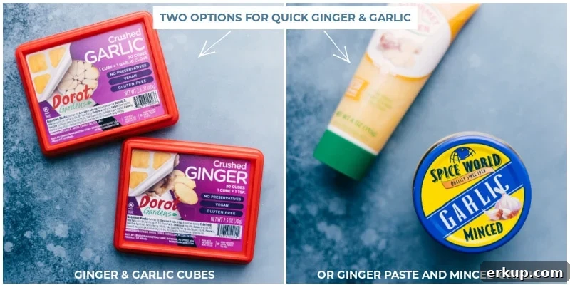 The quick shortcut ginger and garlic you can use in this quick chicken curry.