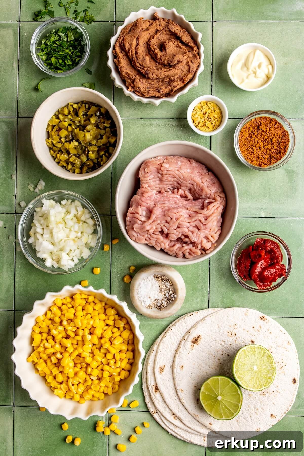Ingredients for Street Corn Chicken Tacos - Olivia Adriance