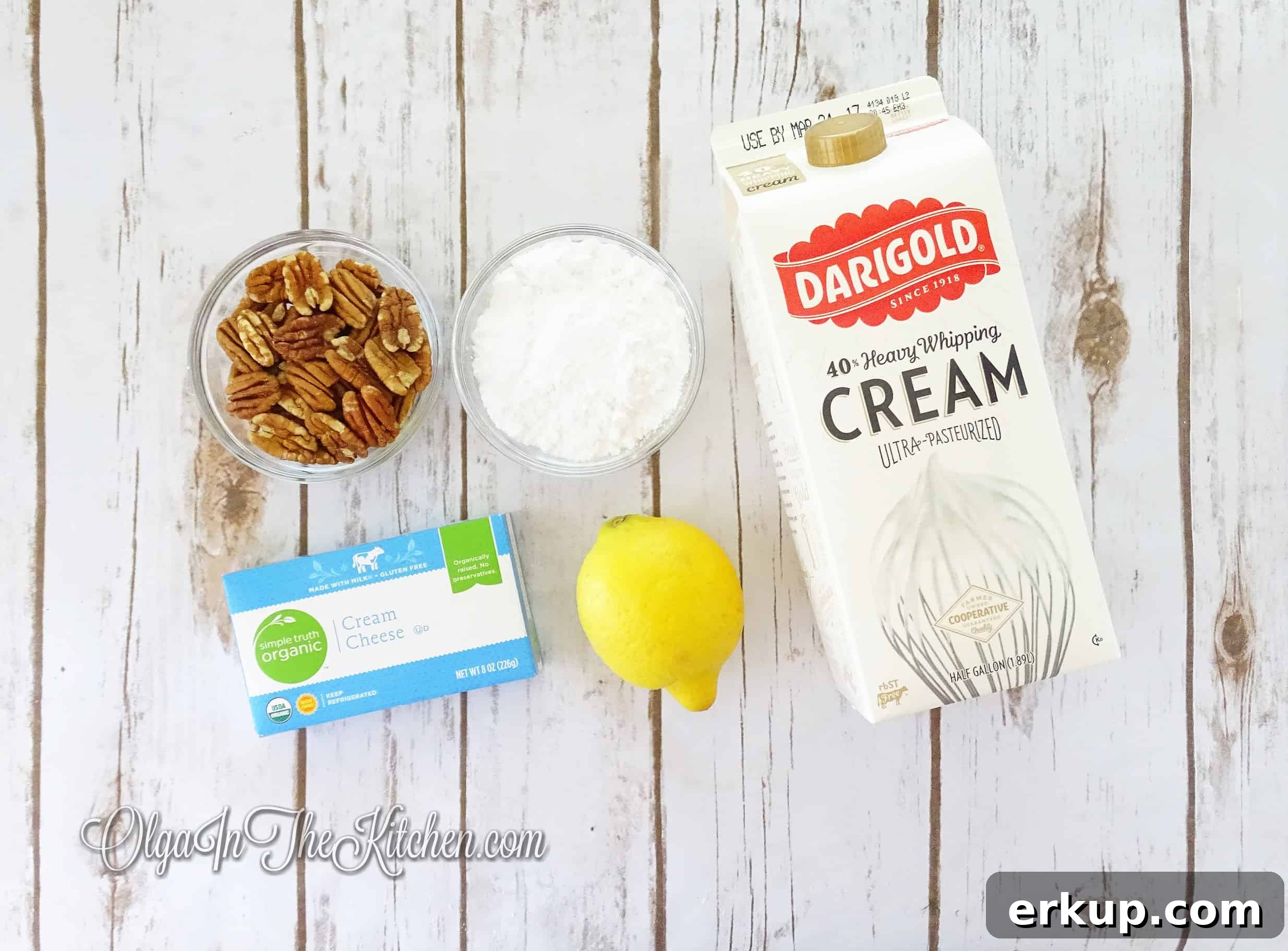 Banana Cake Roll Recipe with Cream Cheese Filling 5 Cream cheese filling for cake roll in a bowl.