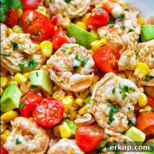 bowl of shrimp corn salad