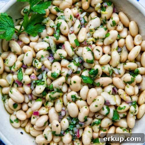 bowl of white bean salad