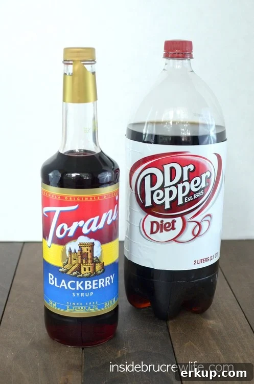 Blackberry Syrup and Diet Dr. Pepper