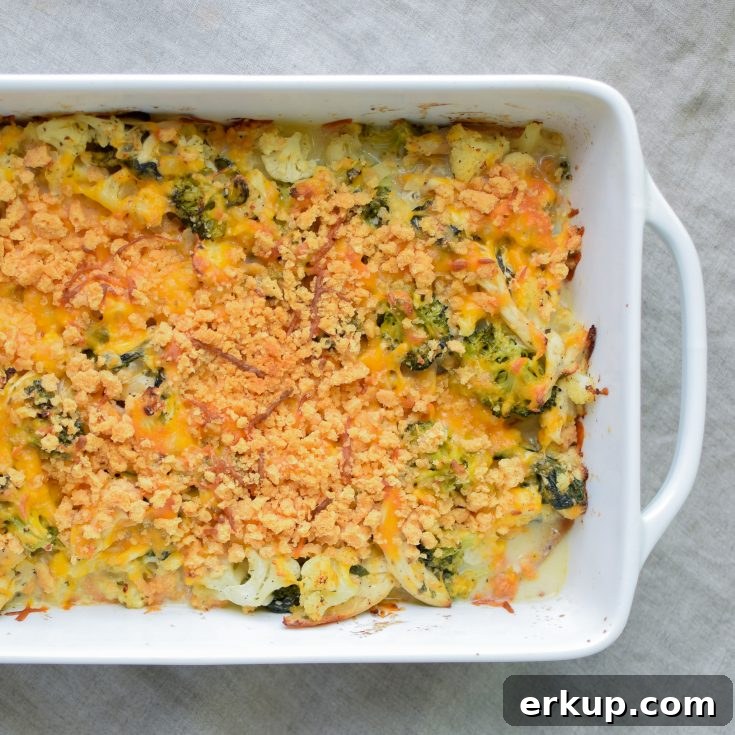 Veggie Loaded Rotisserie Chicken Casserole recipe - Delicious juicy chicken baked with broccoli, cauliflower, spinach, greek yogurt and more!