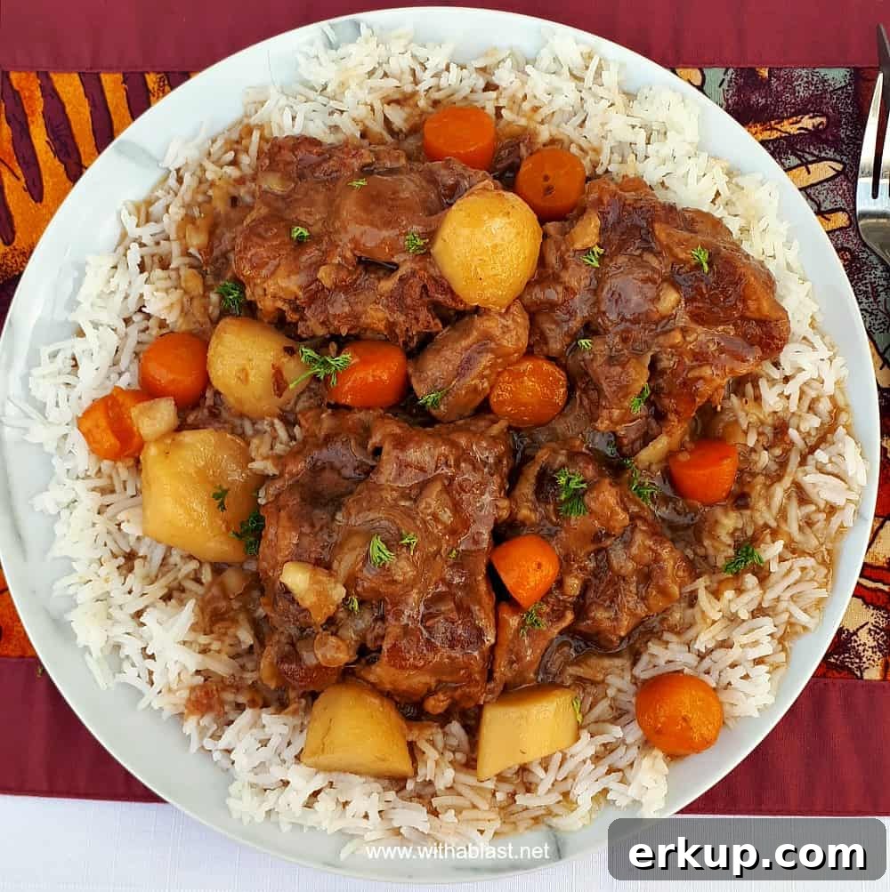 This Oxtail cooked in the Slow-Cooker turns out so tender and fall-off-bone - with a delicious rich sauce