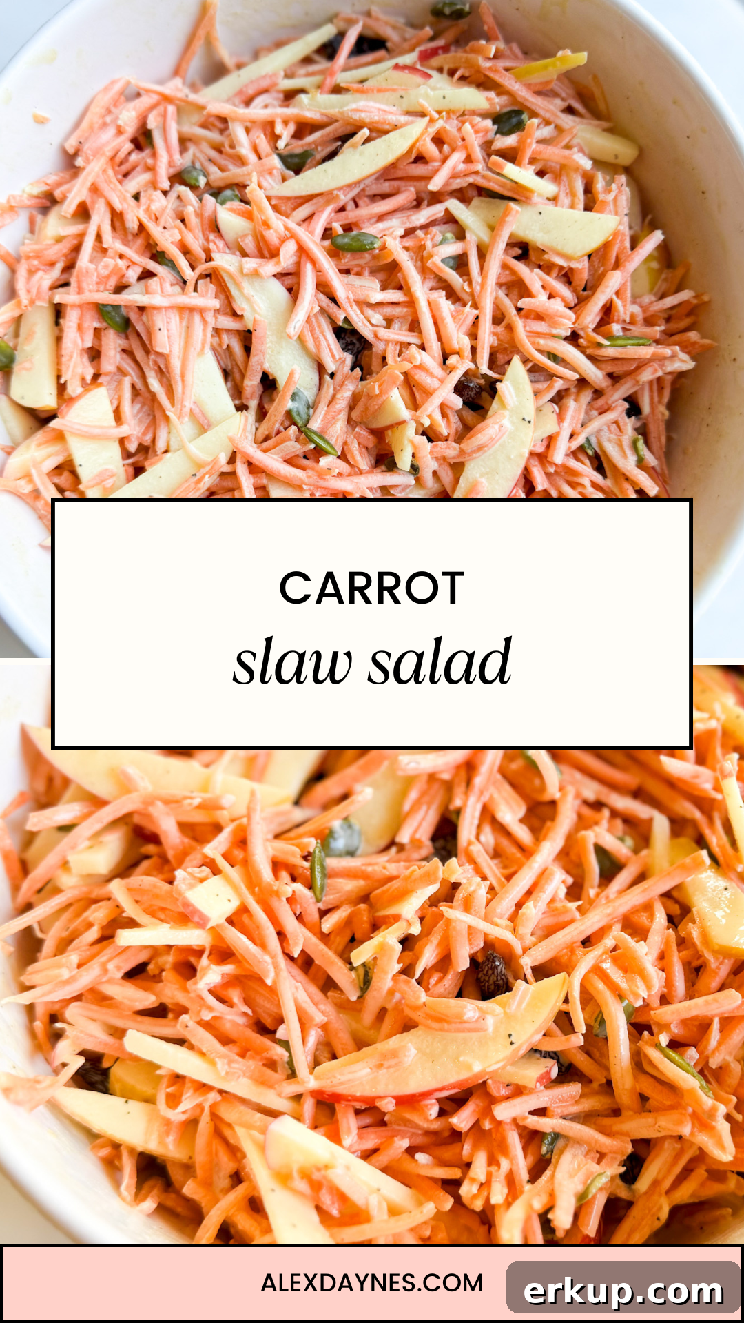Pin this carrot slaw salad to your recipe board