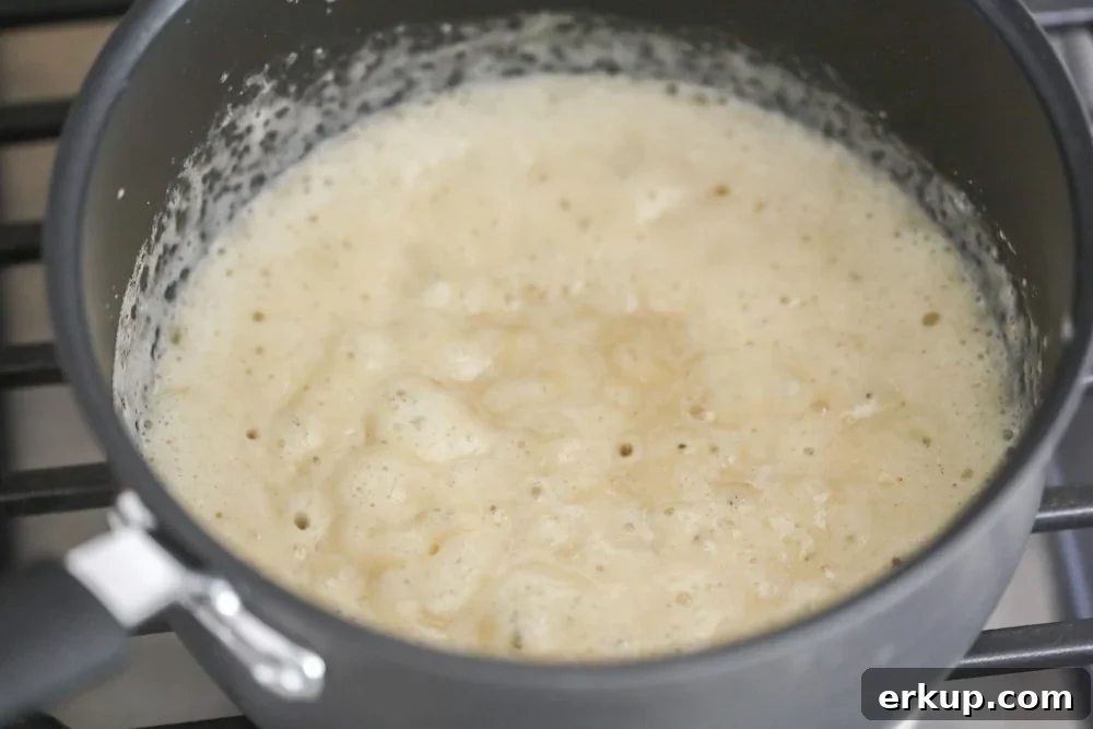Chicken broth gravy process pic