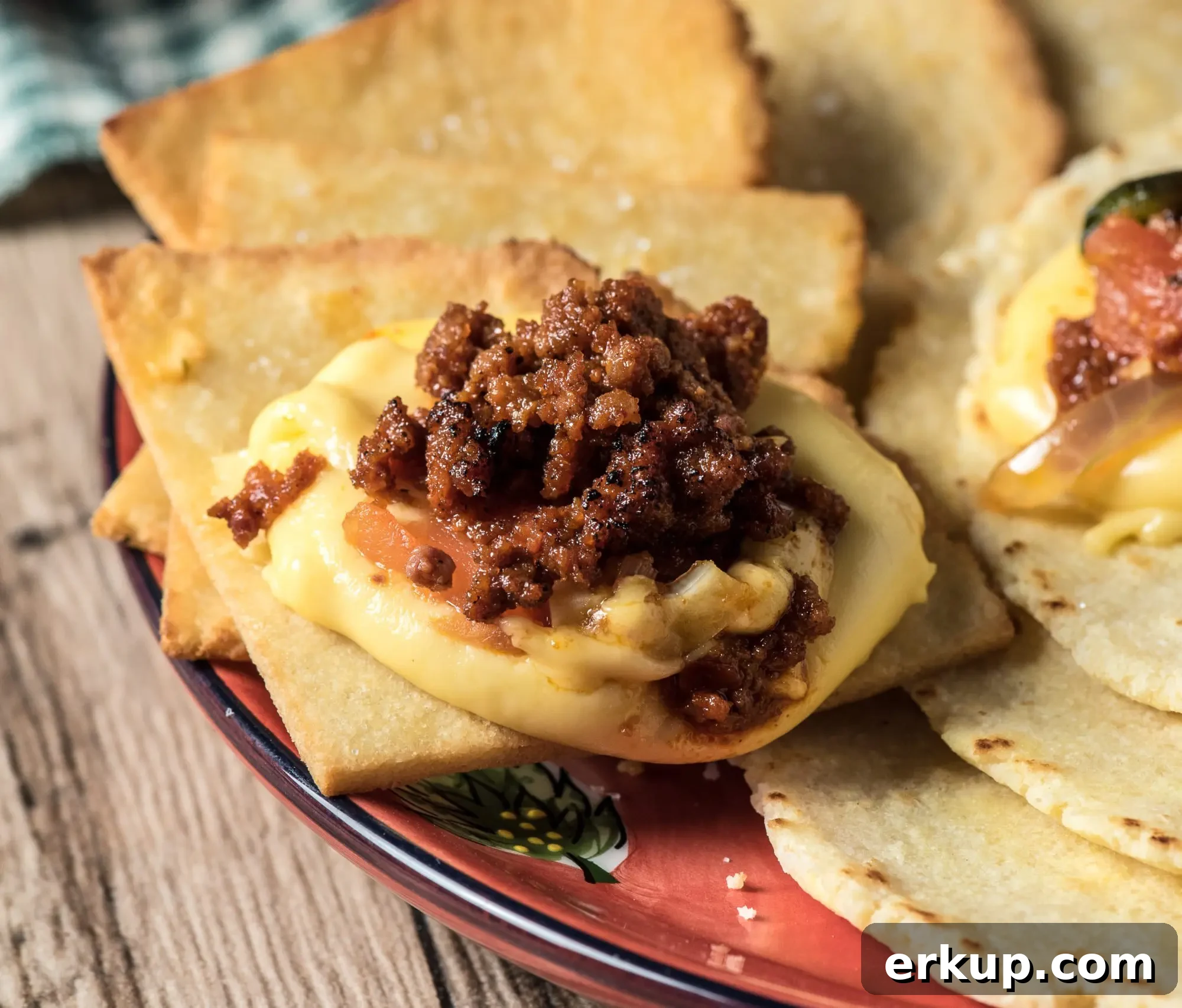 Chorizo Queso Fundido close