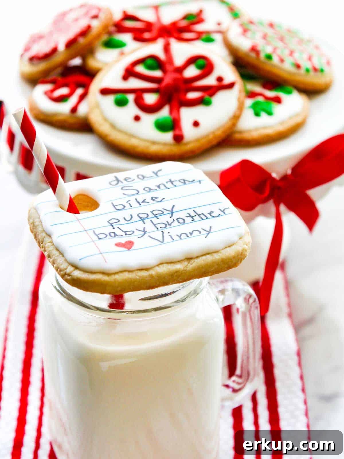 Santa cookies with a wish list