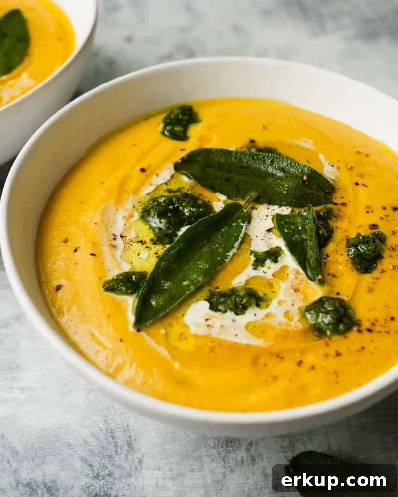 Roasted Pumpkin Soup with Pesto