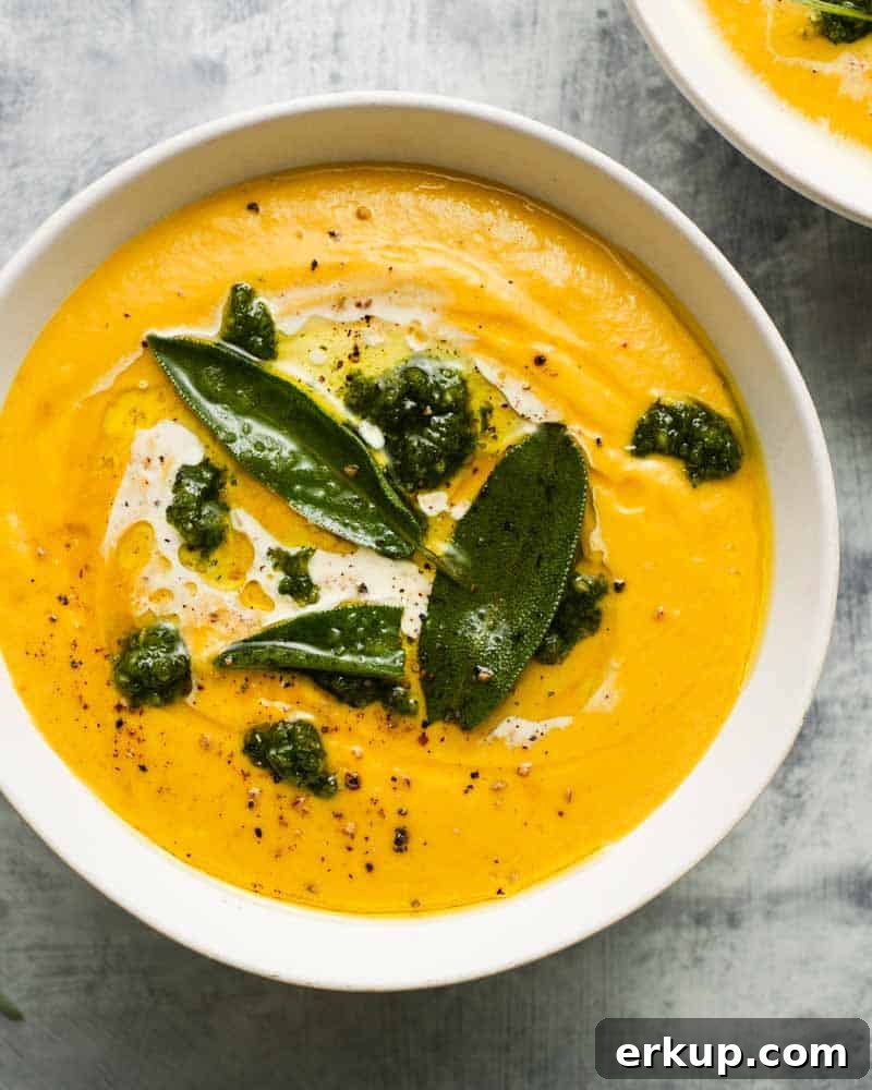 Roasted Pumpkin Soup with Pesto
