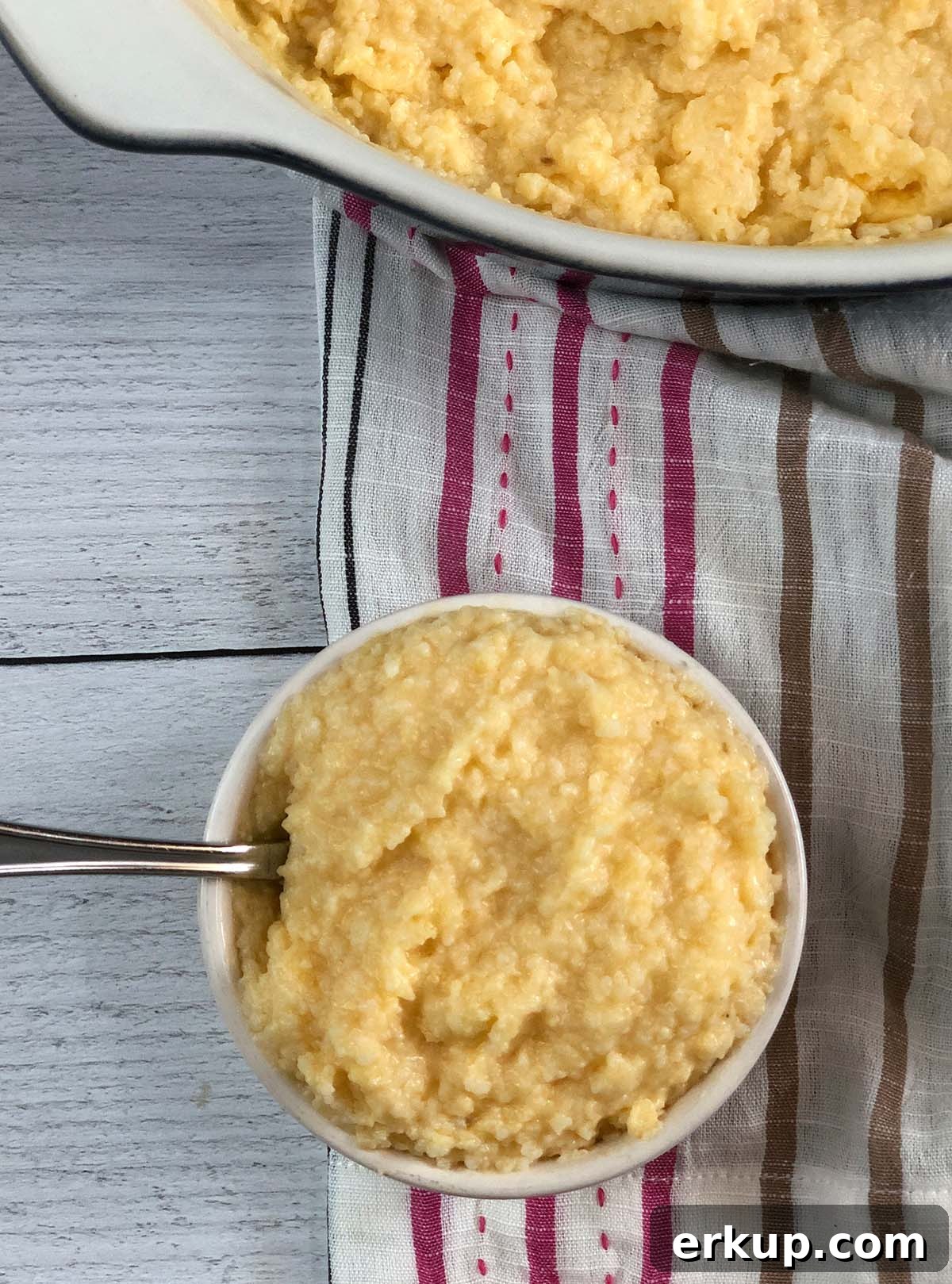 small dish of baked cheese grits