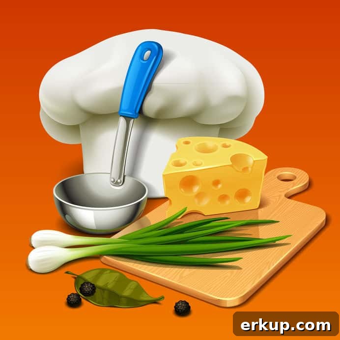 Zucchini Pasta Sauce Recipe with Garlic and Basil 4 graphic of countertop with chef hat