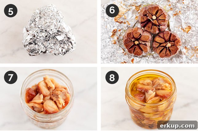 How to Roast Garlic in the Oven for Sweet, Spreadable Cloves 4 Step by step photos for how to store roasted garlic