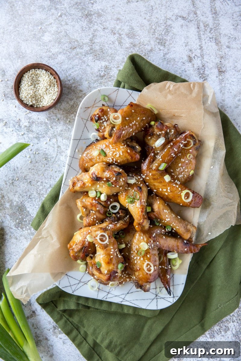 Sweet Chili Glazed Chicken Wings Recipe 6 Sweet Chili Glazed Chicken Wings on a platter