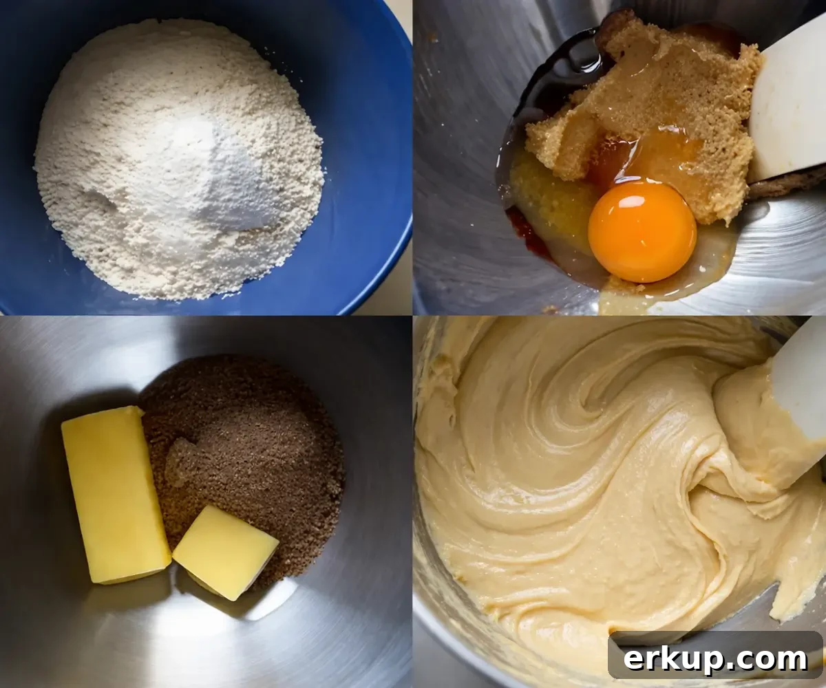 Ingredients being combined into a smooth cupcake batter in a mixing bowl.