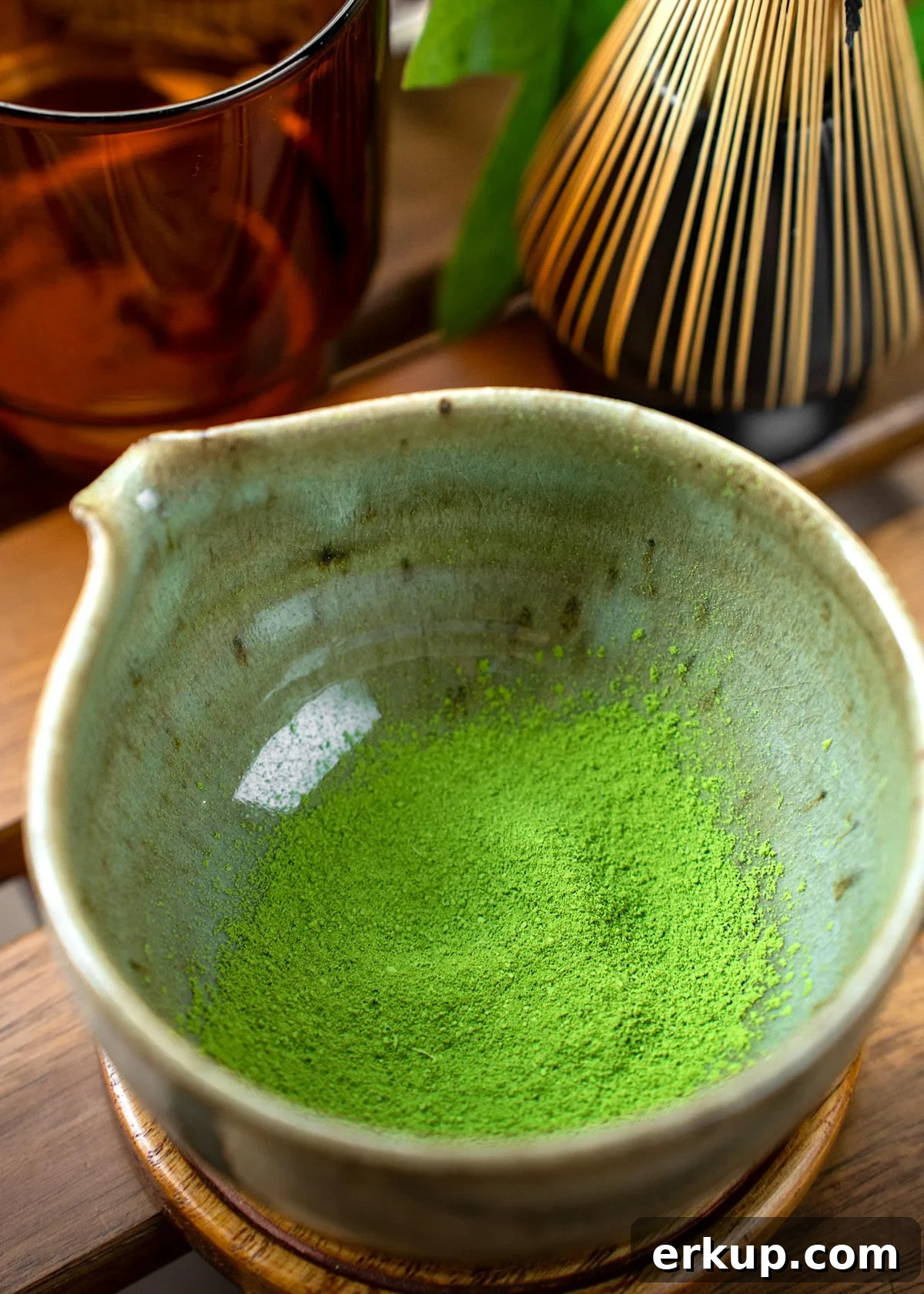 sifted matcha powder