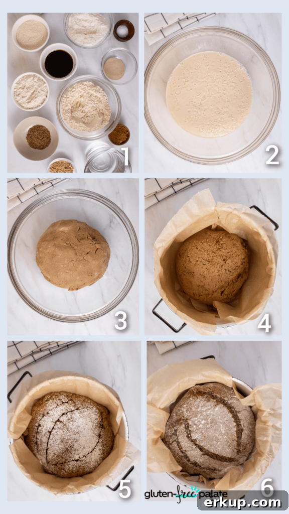 gluten-free rye bread step by step