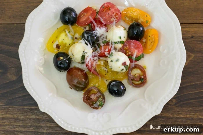 How to make a Tomato and Mozzarella Salad recipe via flouronmyface.com