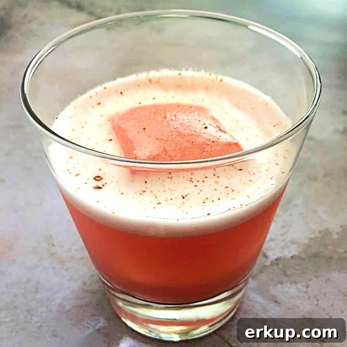 tequila sour cocktail with campari and egg white