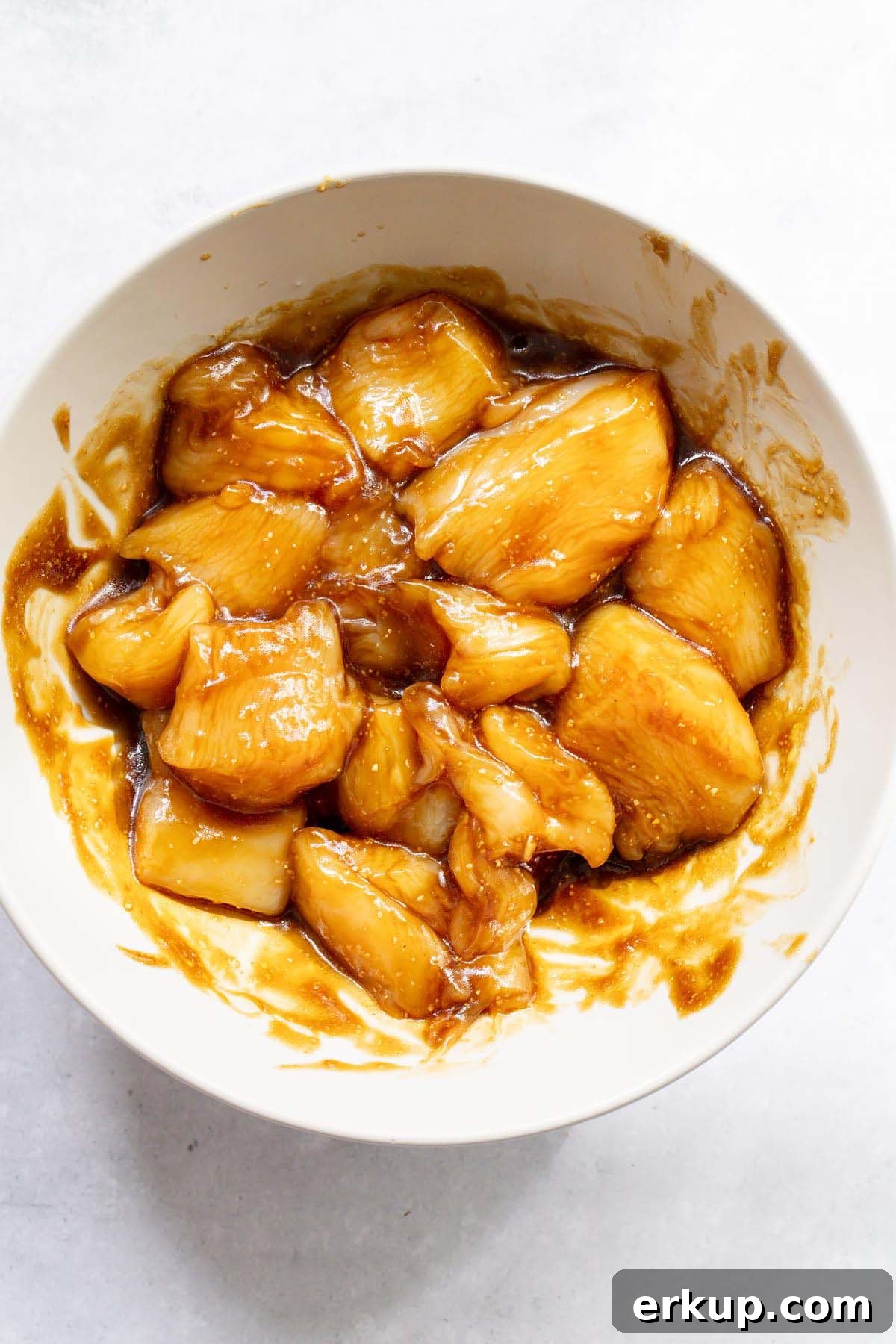 Chicken coated with seasonings