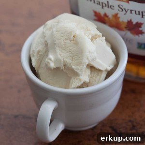 Maple ice cream in bowl