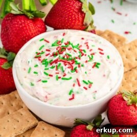 Creamy Christmas Sugar Cookie Dip Recipe for Holiday Parties 12 a close up shot of Christmas Sugar Cookie Dip in a bowl