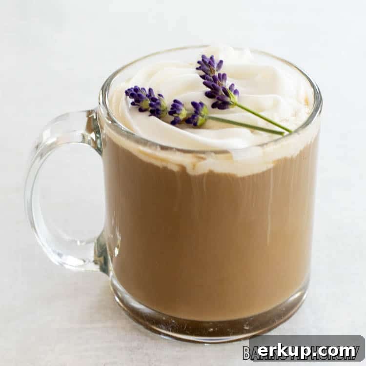 How to Make Lavender Coffee at Home 11 coffee with lavender garnished with whipped cream