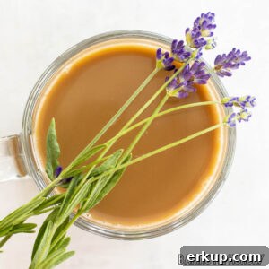 lavender coffee recipe in a mug