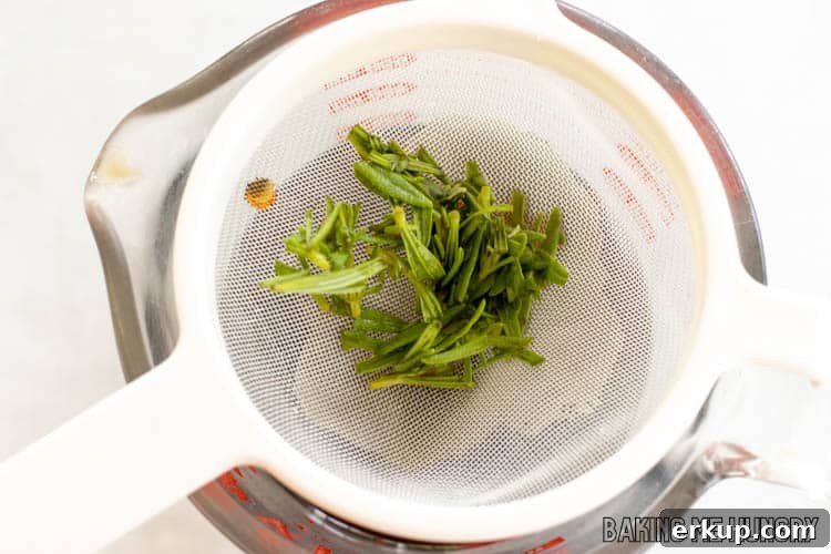 How to Make Lavender Coffee at Home 6 lavender in strainer