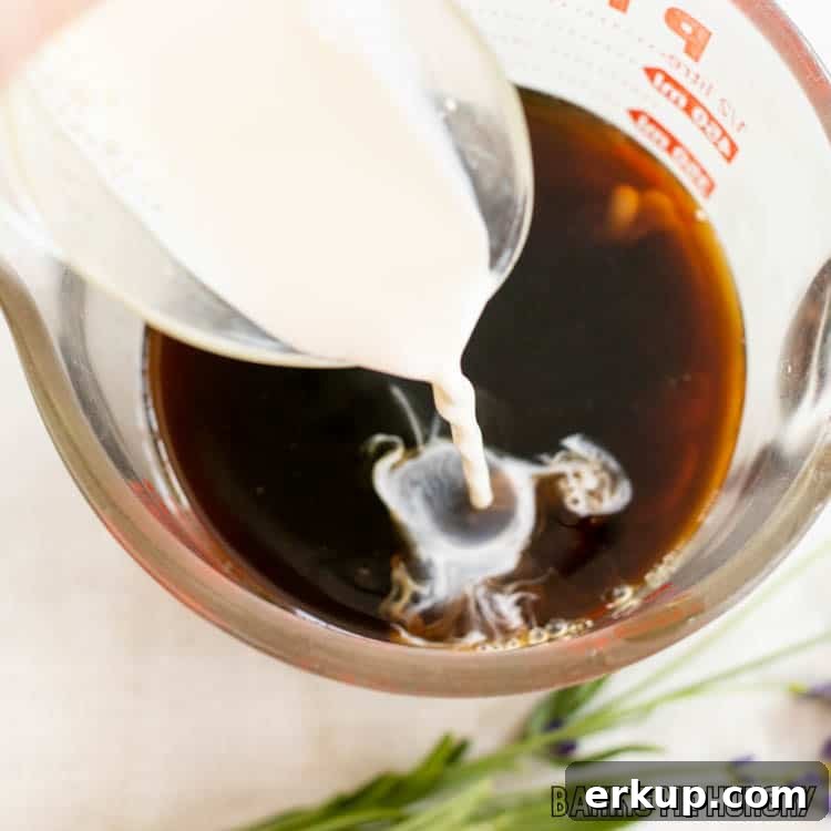 How to Make Lavender Coffee at Home 8 half and half being added