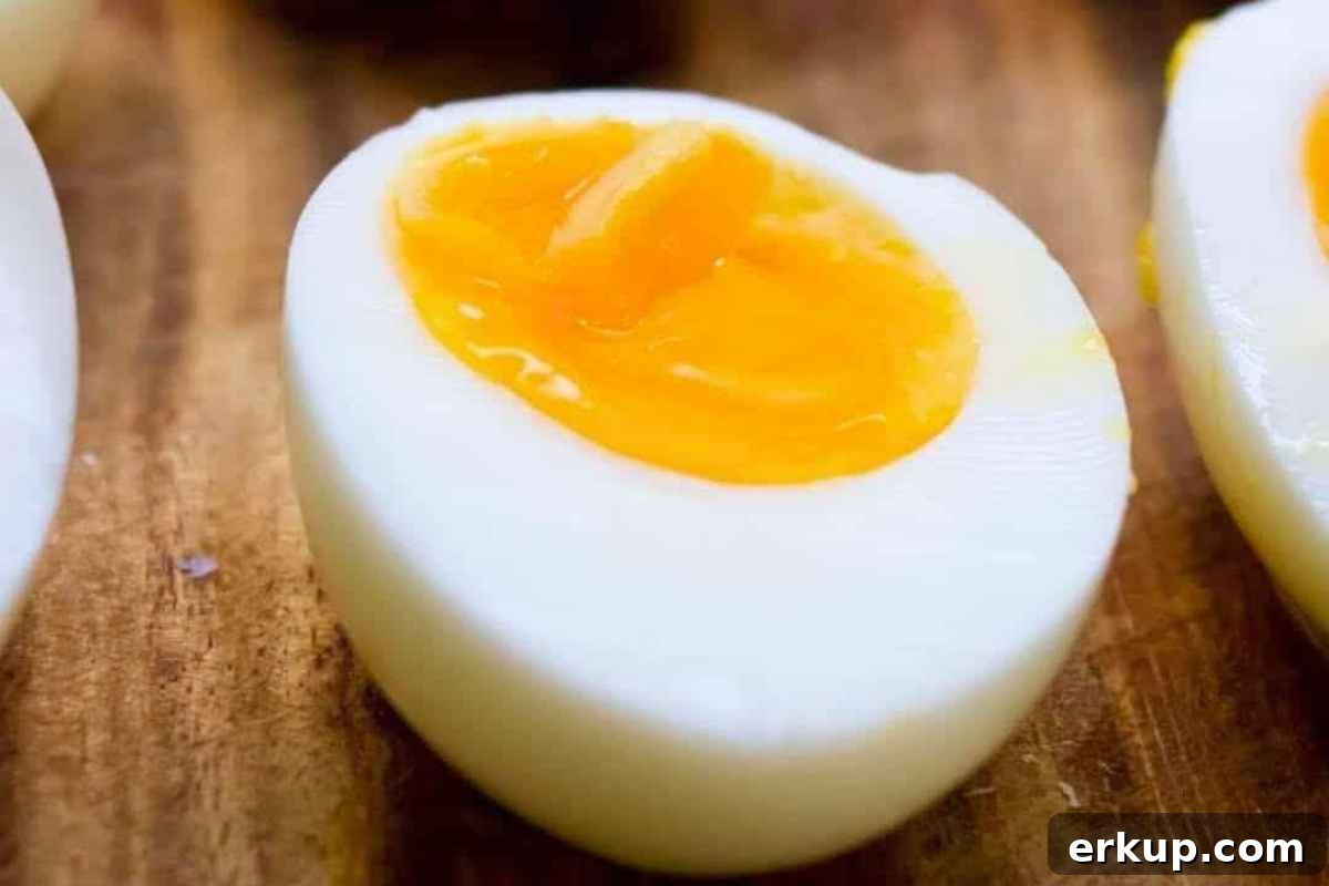 Soft boiled egg on a plate