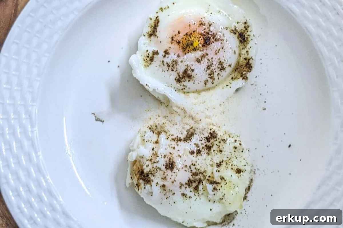 Poached eggs on a plate