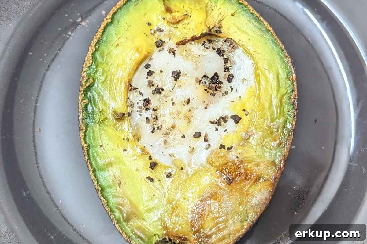 Avocado egg on a plate