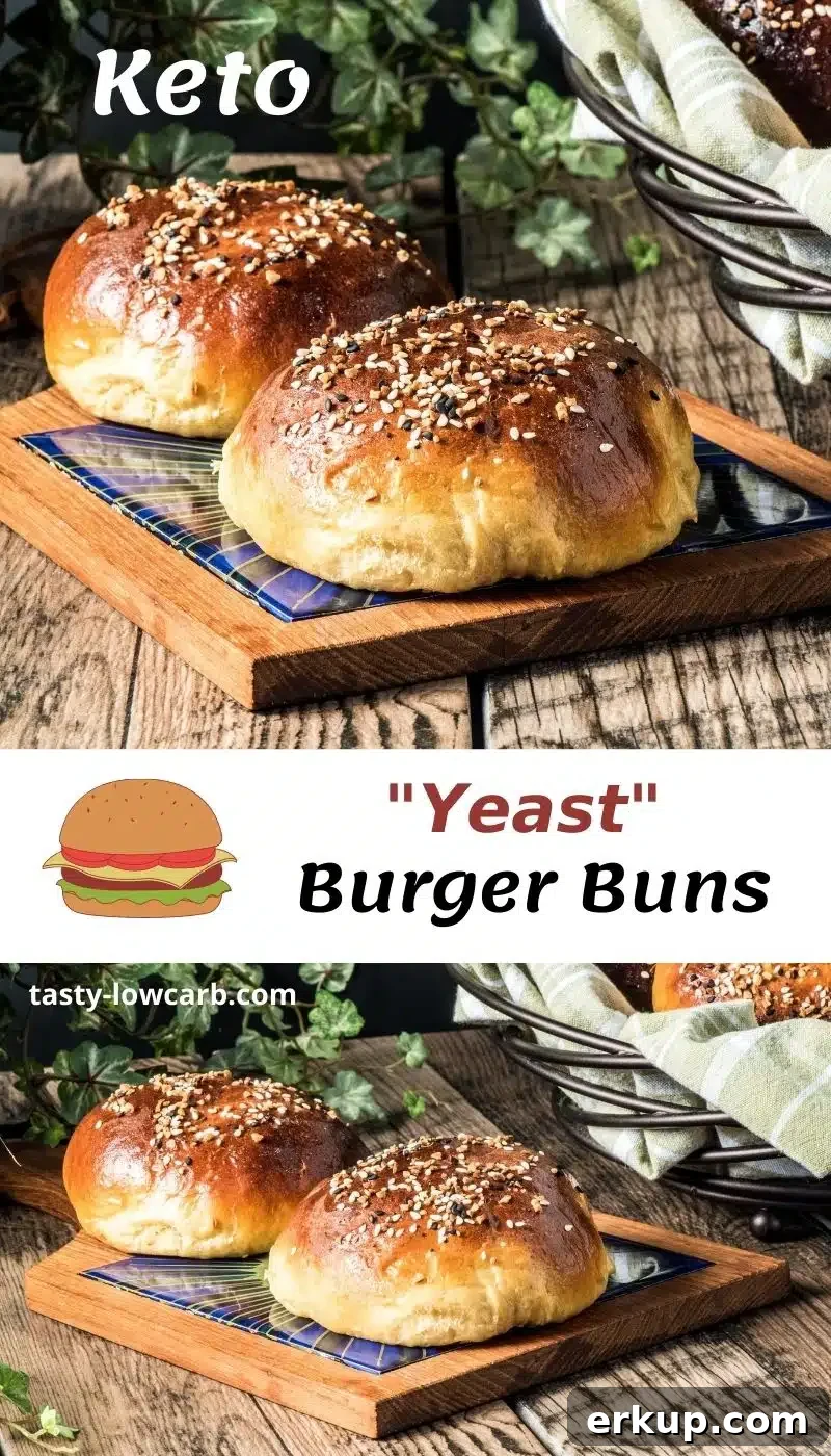 Homemade Yeast Burger Buns: Soft, Fluffy 6 Freshly baked buns on a rack