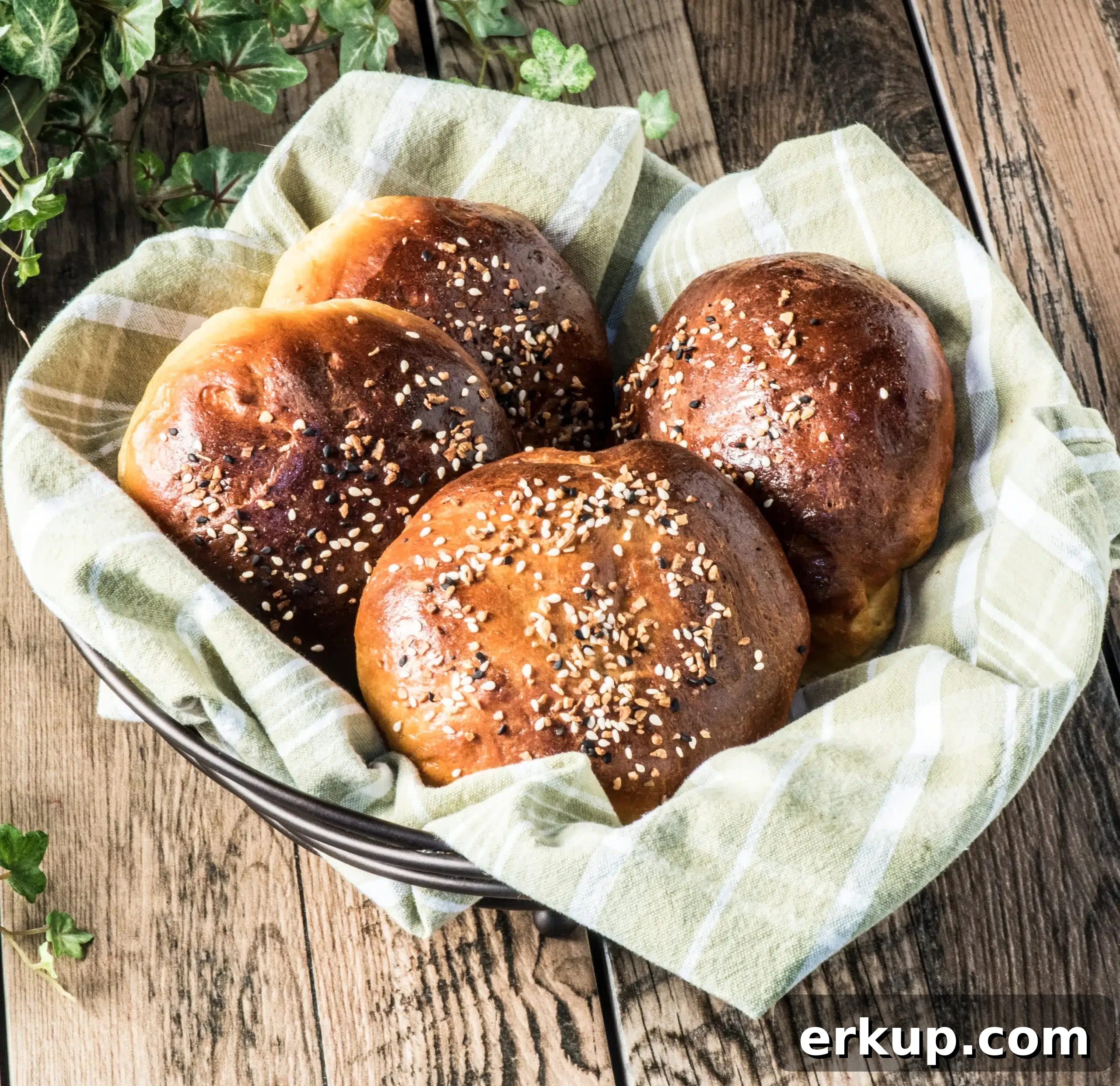 Homemade Yeast Burger Buns: Soft, Fluffy 5 Close up of bun interior