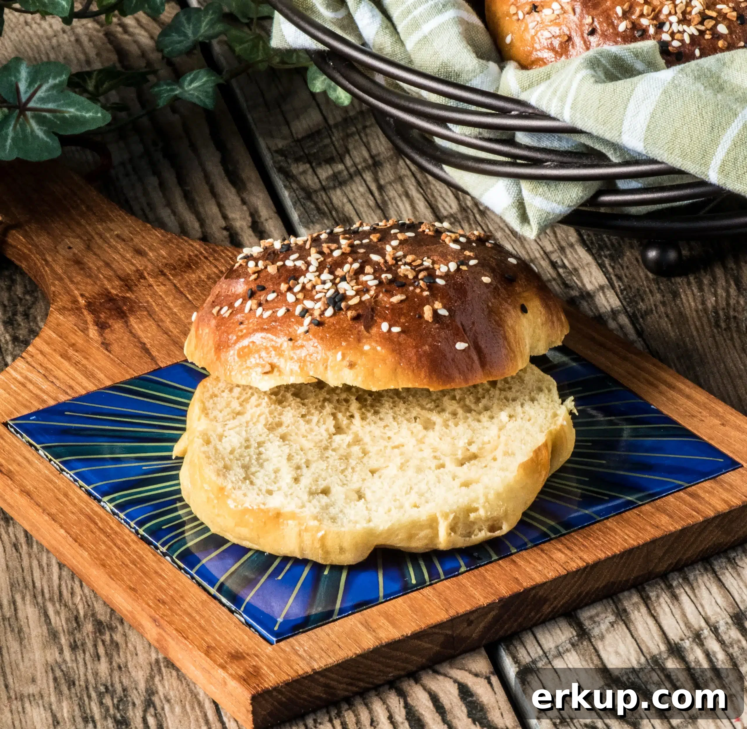 Homemade Yeast Burger Buns: Soft, Fluffy 7 Buns and toppings