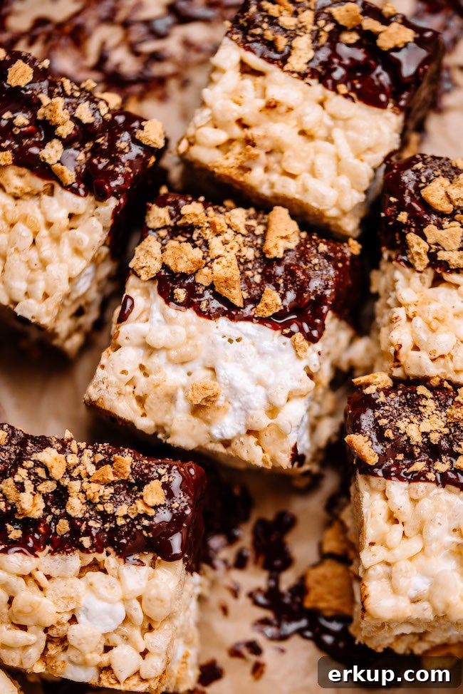 S'mores Crispy Rice Treats close-up