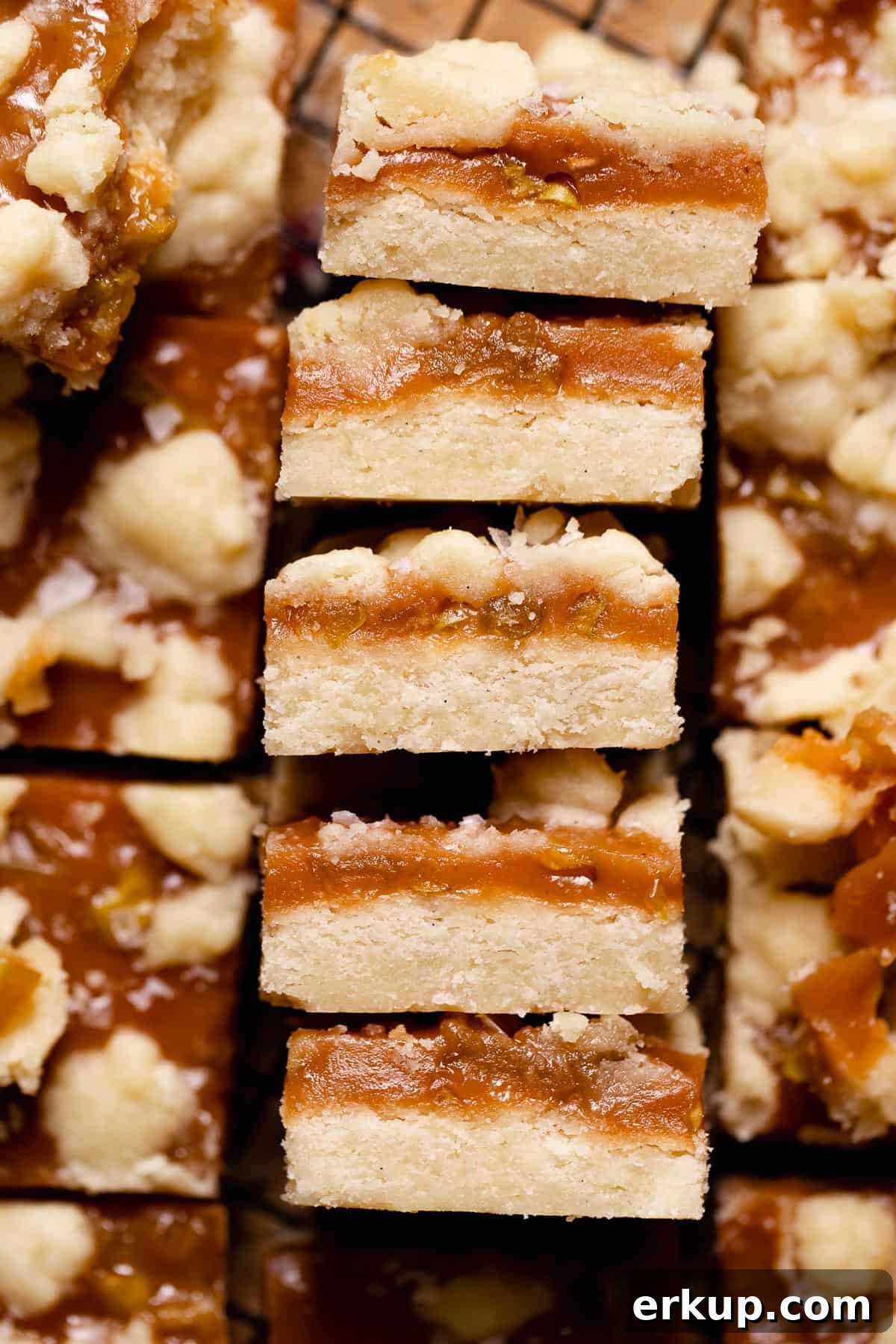 Apple bars lined up in a row.